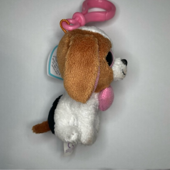 TY Beanie Boos COOKIE the Brown Dog with Heart (Plastic Key Clip 3 inch) Retired - Picture 2 of 5